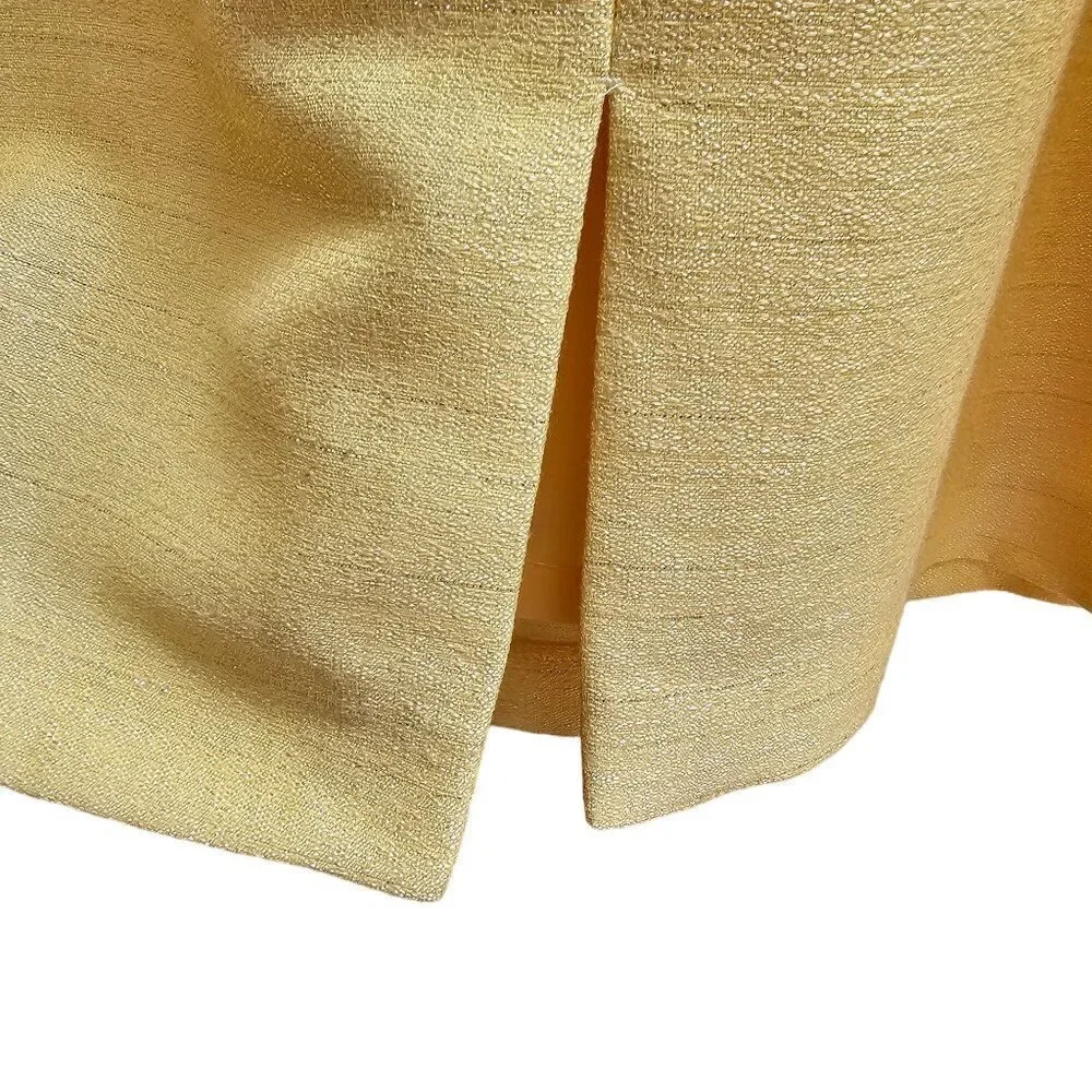 Antonio Melani Yellow and Silver Classic Sleeveless Dress with Belt, Size Medium - Picture 10 of 13